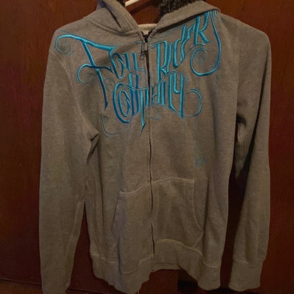 Large Gray Fox Riders Co. Jr’s/Women’s Hoodie